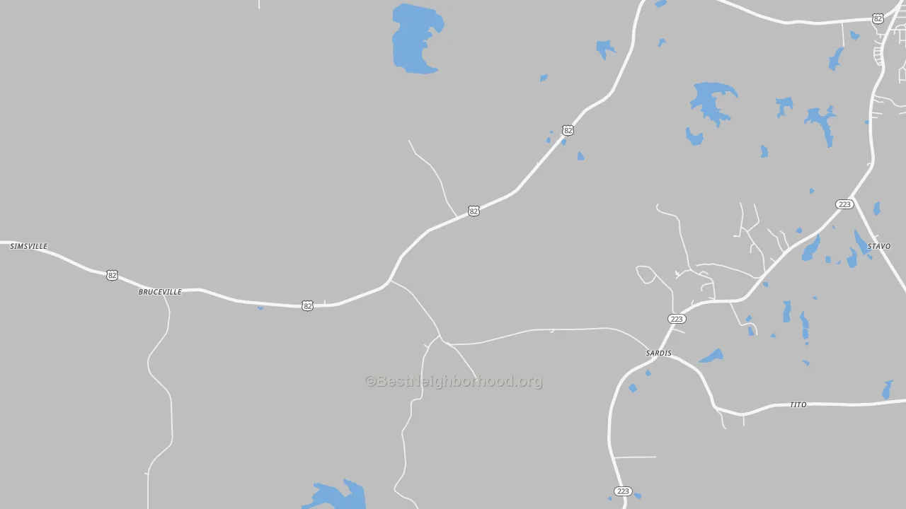 Transit Grade map of Bruceville, AL