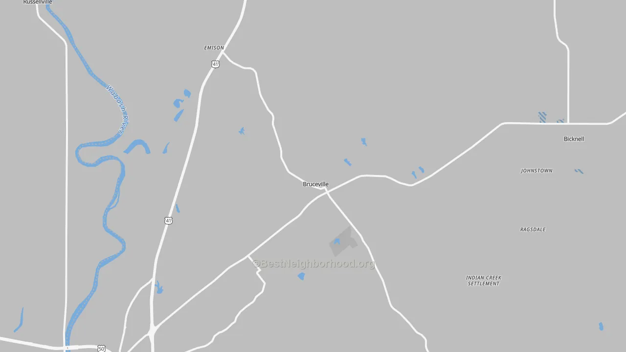 Transit Grade map of Bruceville, IN
