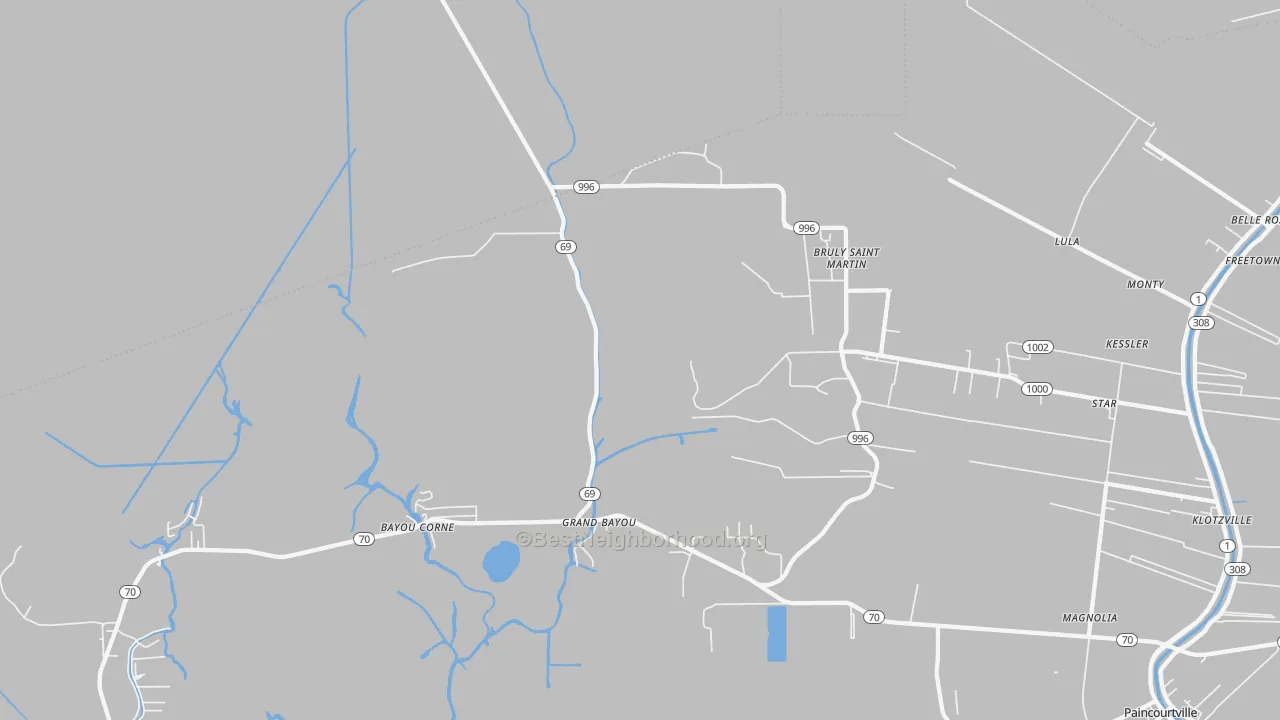 Transit Grade map of Bruly St. Martin, LA