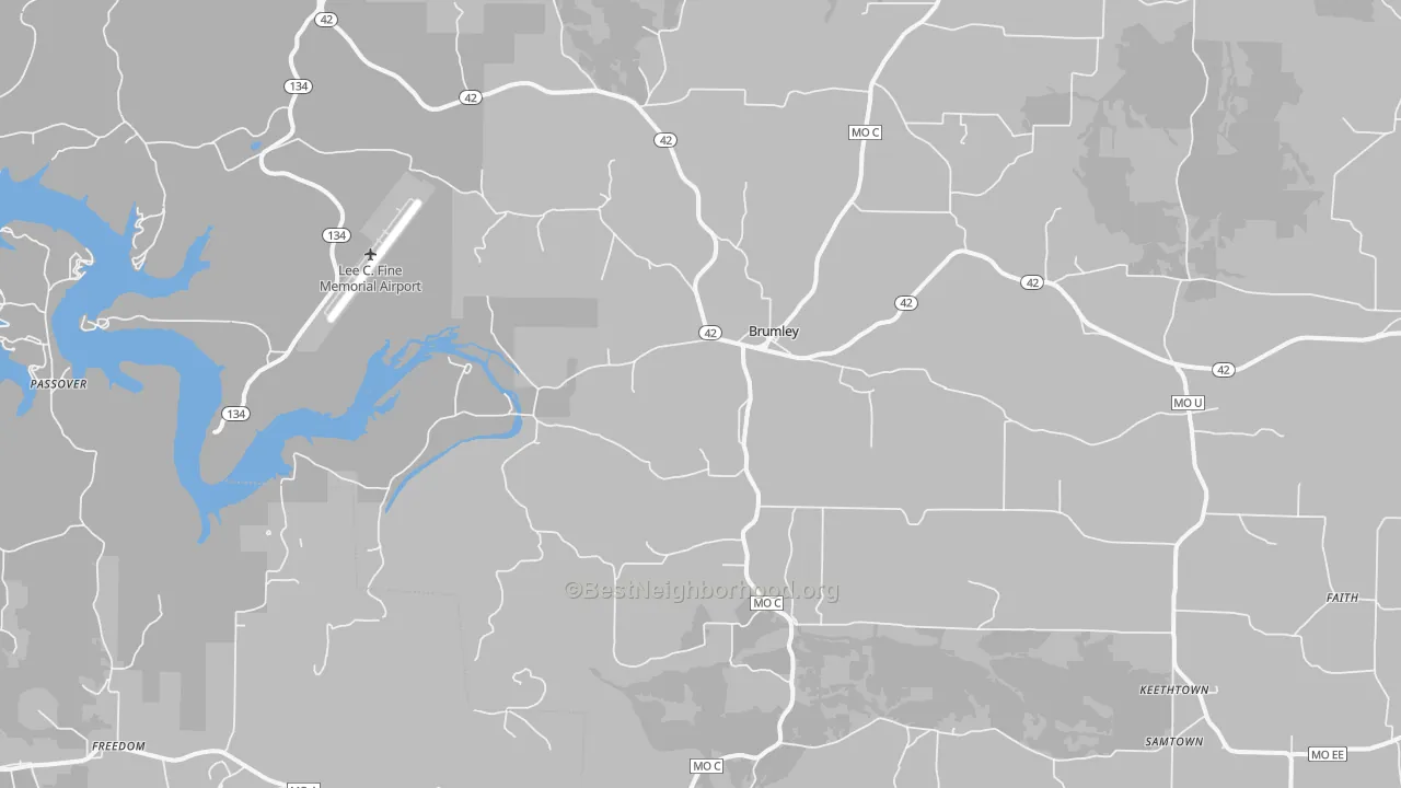 Transit Grade map of Brumley, MO