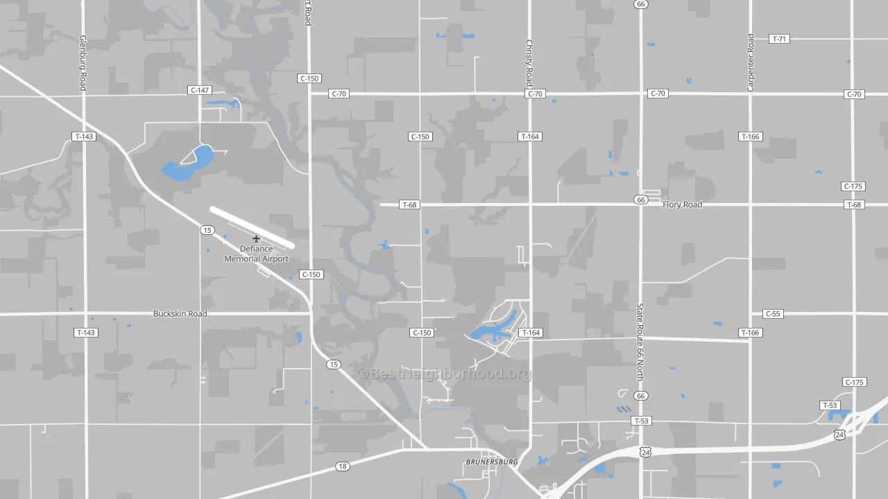 Transit Grade map of Brunersburg, OH