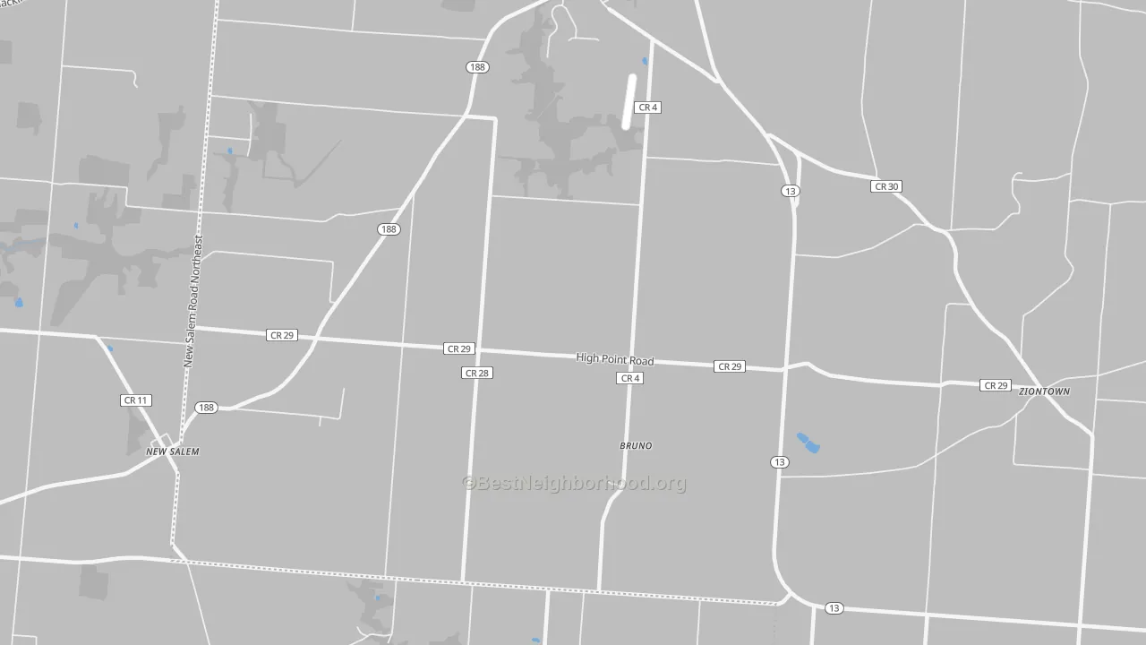 Transit Grade map of Bruno, OH