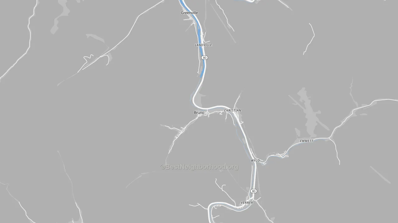 Transit Grade map of Bruno, WV