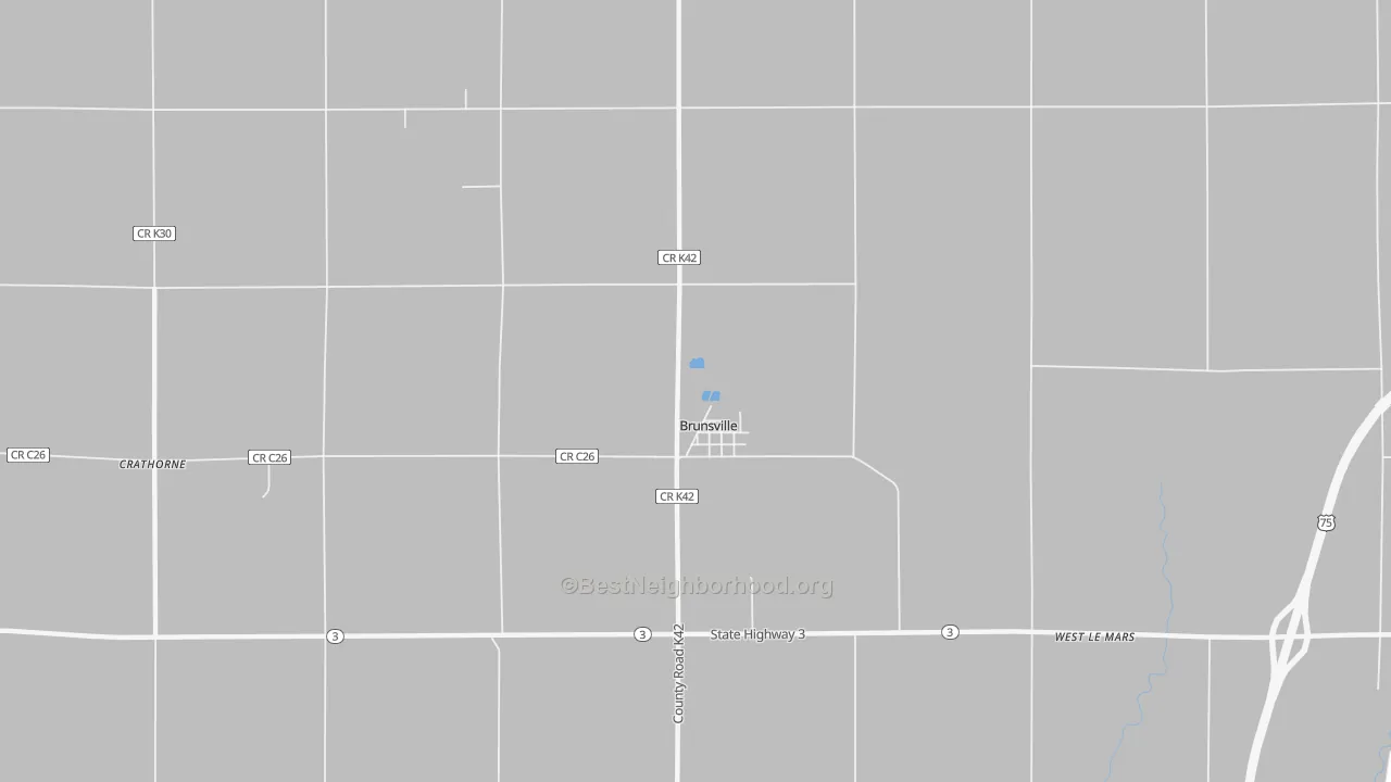 Transit Grade map of Brunsville, IA