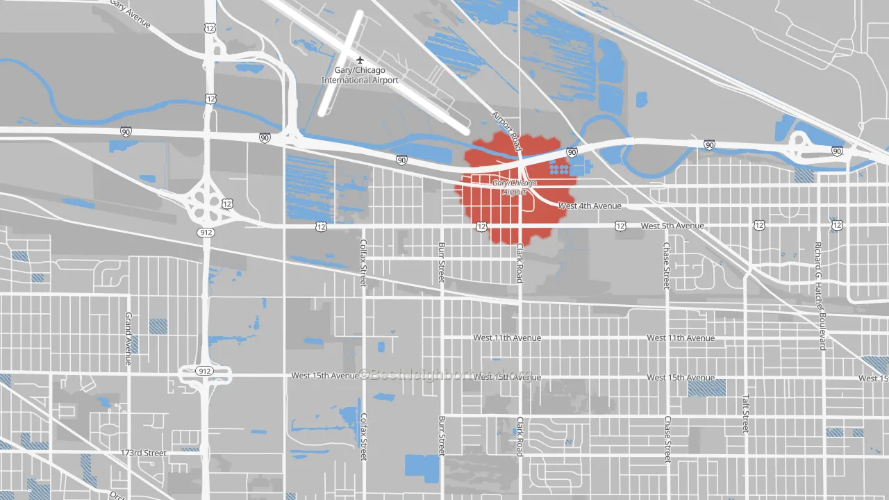 Transit Grade map of Brunswick, Gary, IN