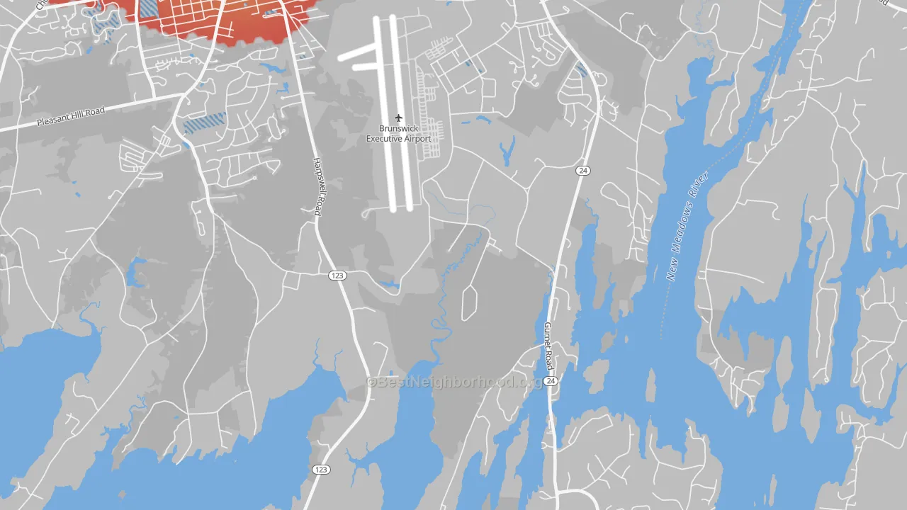 Transit Grade map of Brunswick Naval Air Station, ME