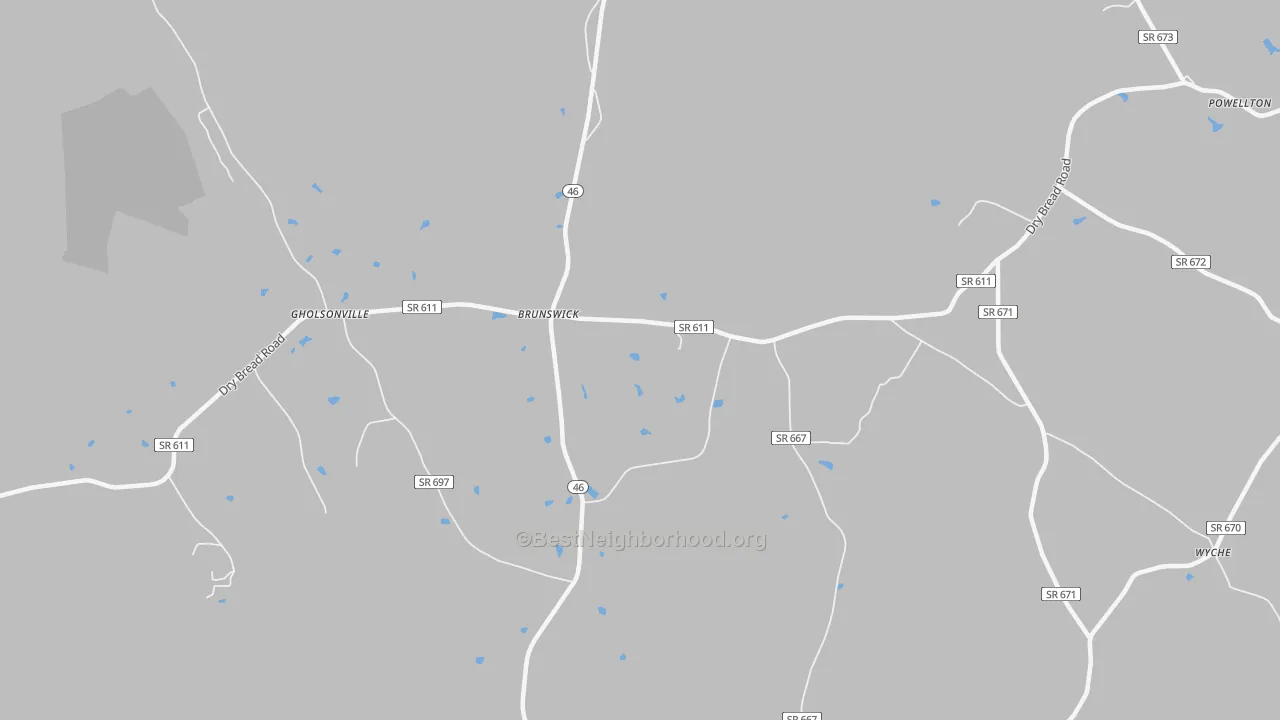 Transit Grade map of Brunswick, VA