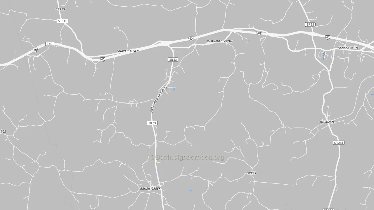 Transit Grade map of Brush Creek, TN