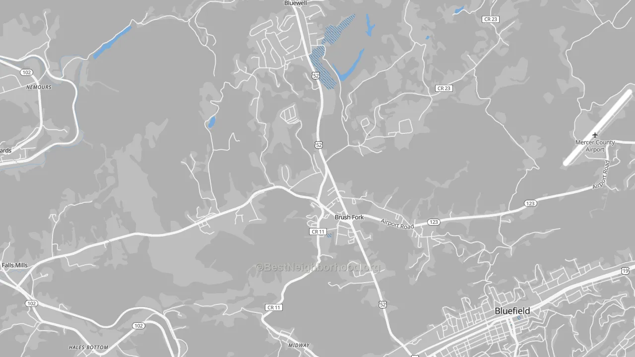 Transit Grade map of Brush Fork, WV