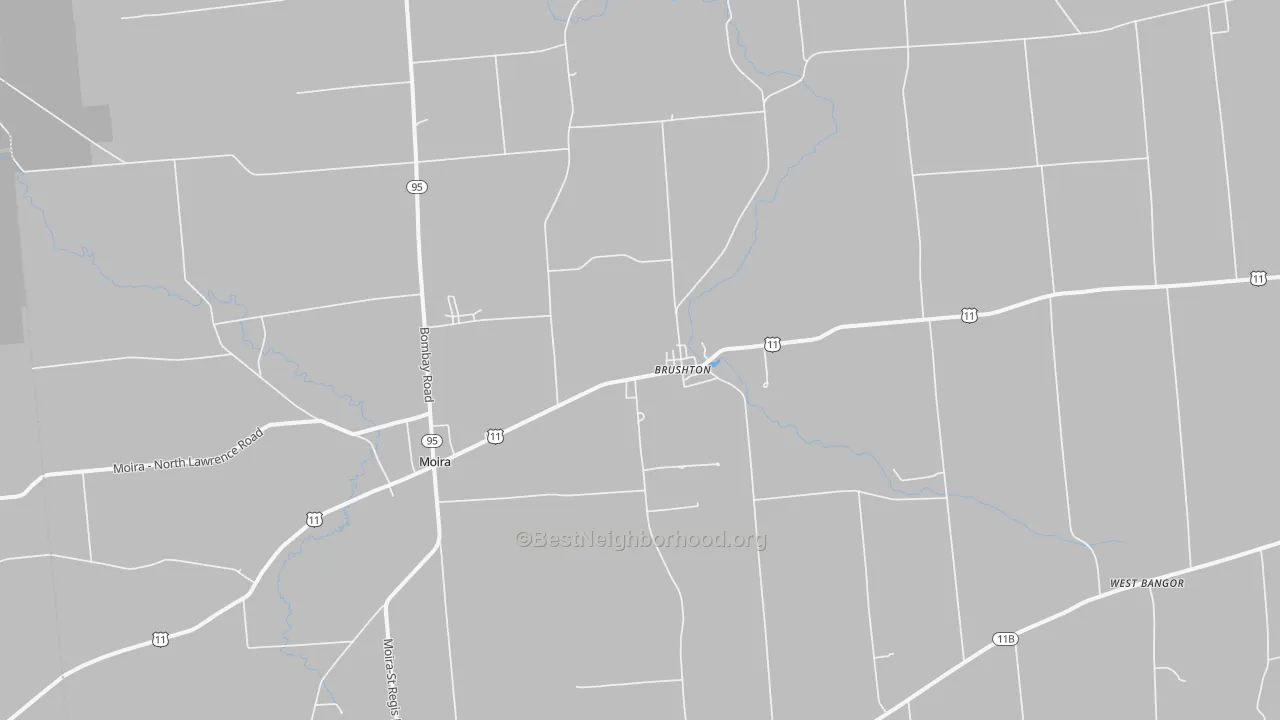 Transit Grade map of Brushton, NY