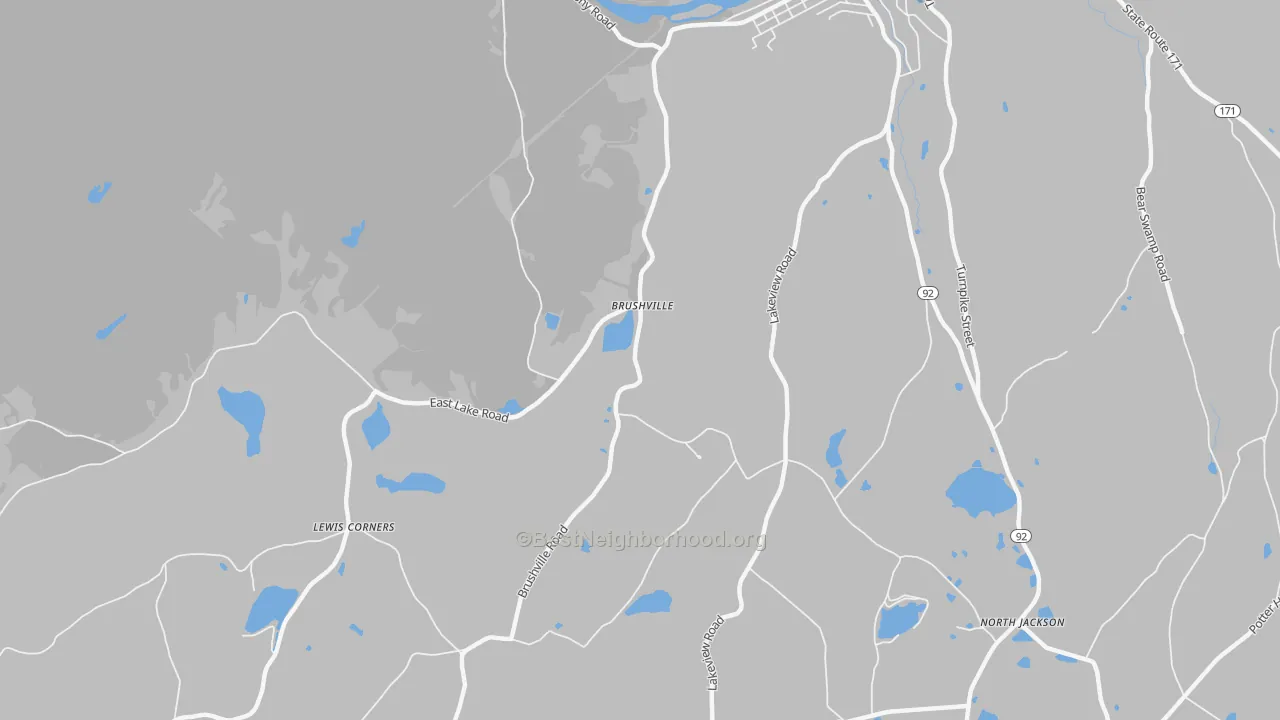 Transit Grade map of Brushville, PA