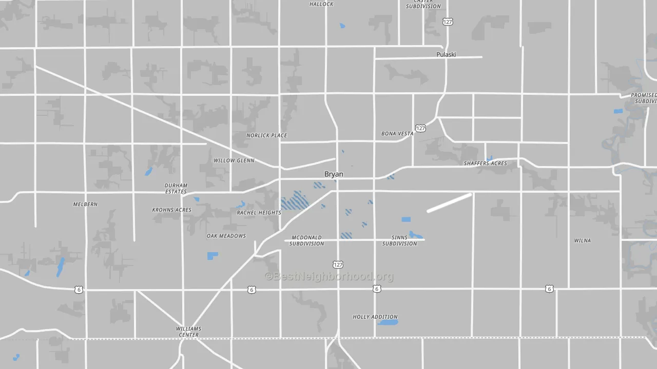 Transit Grade map of Bryan, OH