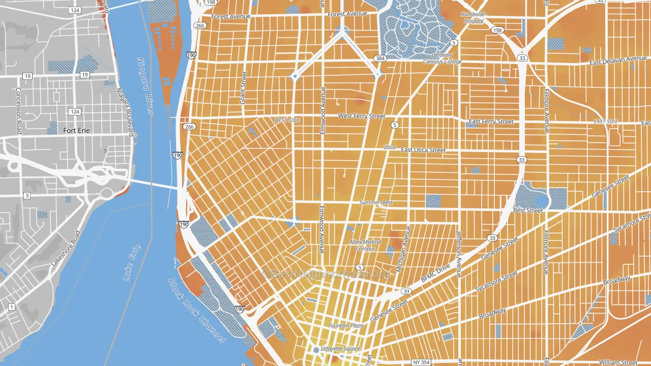 Transit Grade map of Bryant, Buffalo, NY