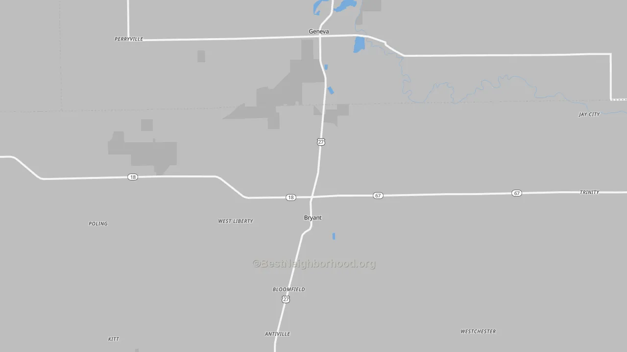 Transit Grade map of Bryant, IN
