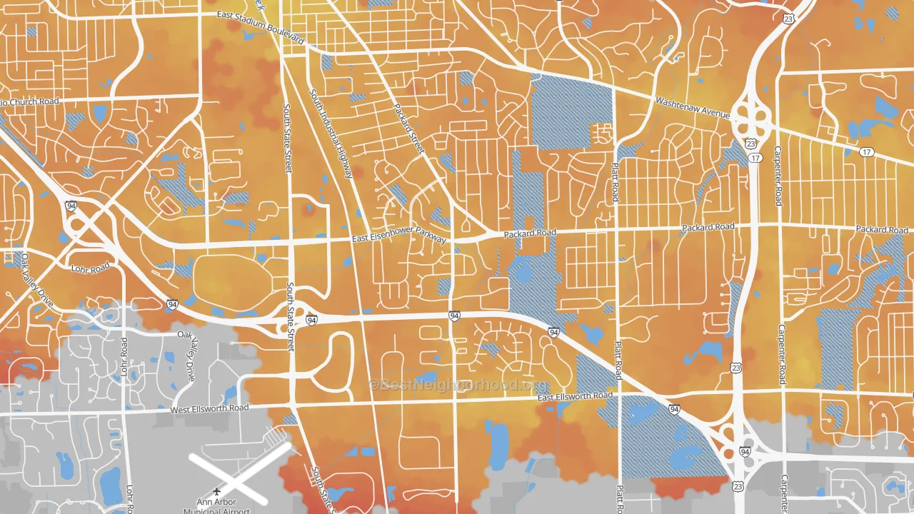 Transit Grade map of Bryant Pattengill East, Ann Arbor, MI
