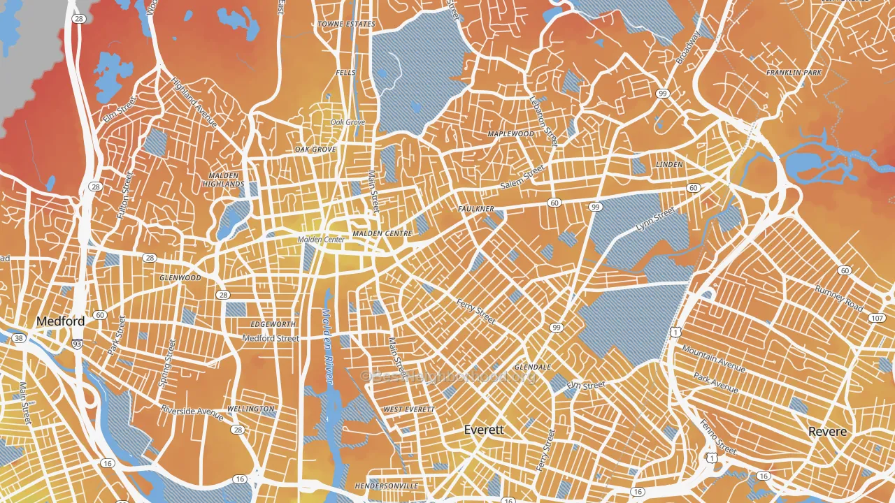 Transit Grade map of Bryant Terrace, Malden, MA