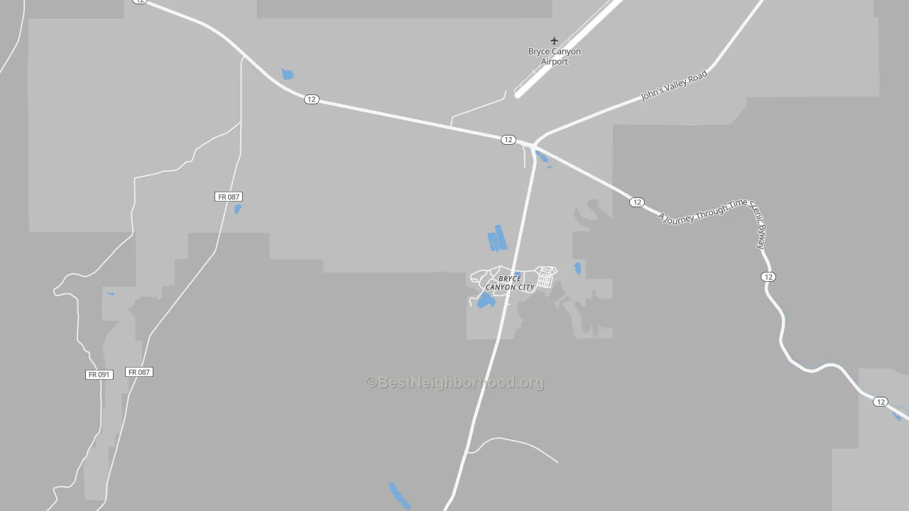 Transit Grade map of Bryce Canyon City, UT