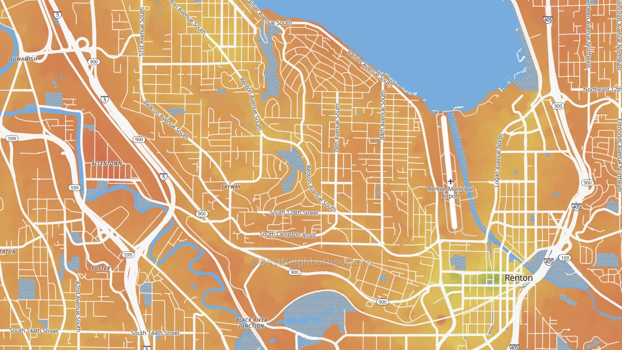 Transit Grade map of Bryn Mawr-Skyway, WA
