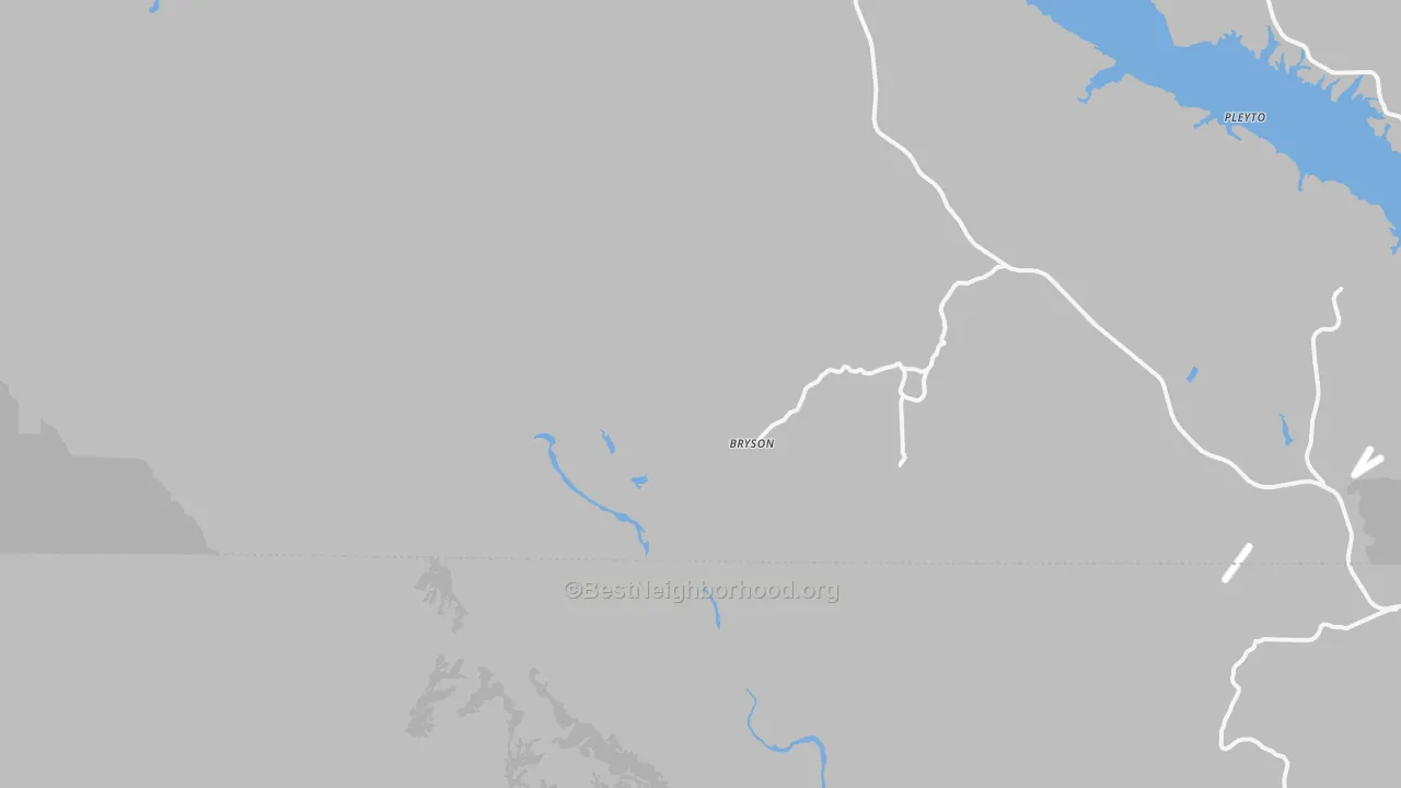 Transit Grade map of Bryson, CA