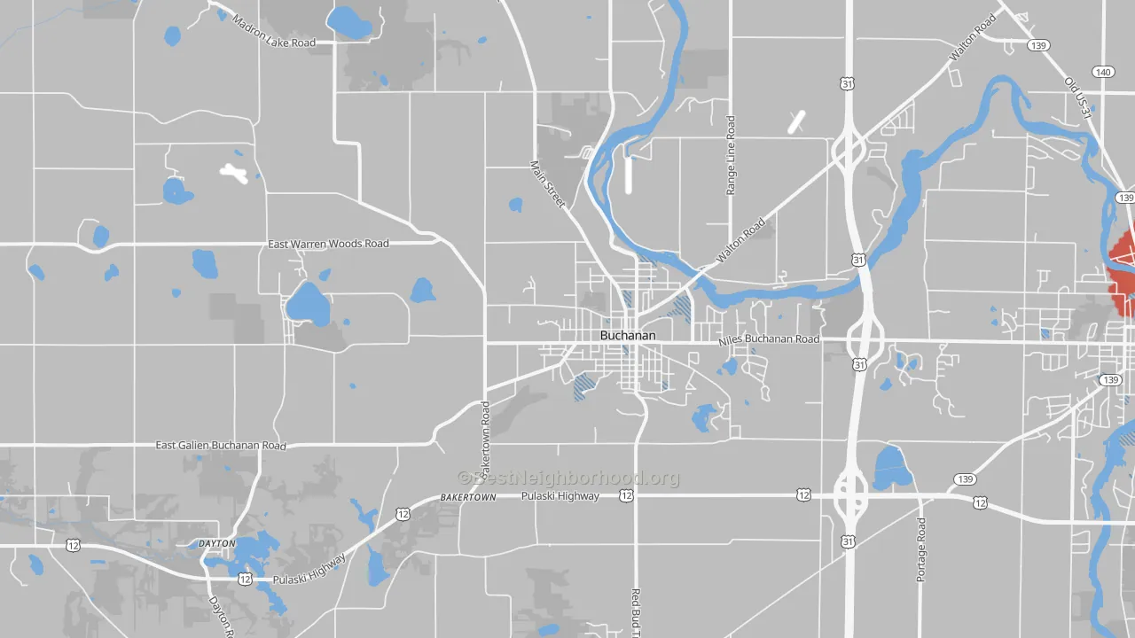 Transit Grade map of Buchanan, MI