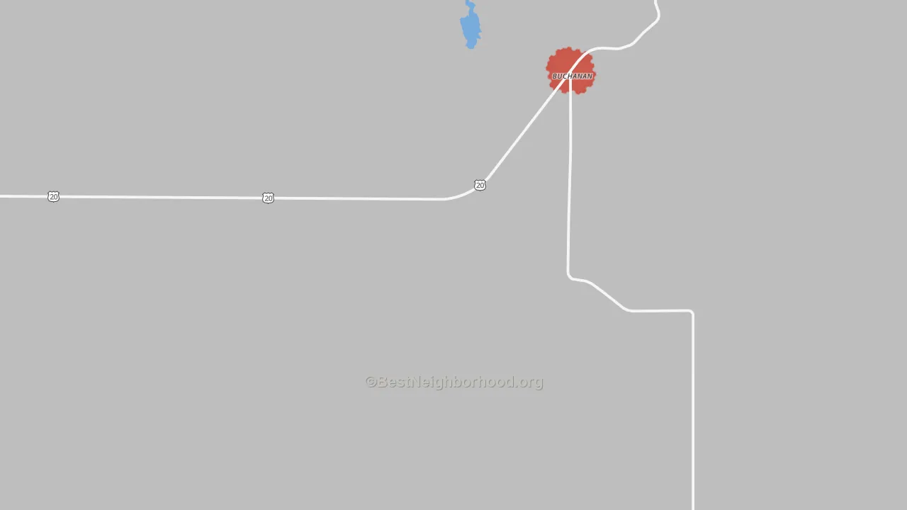 Transit Grade map of Buchanan, OR