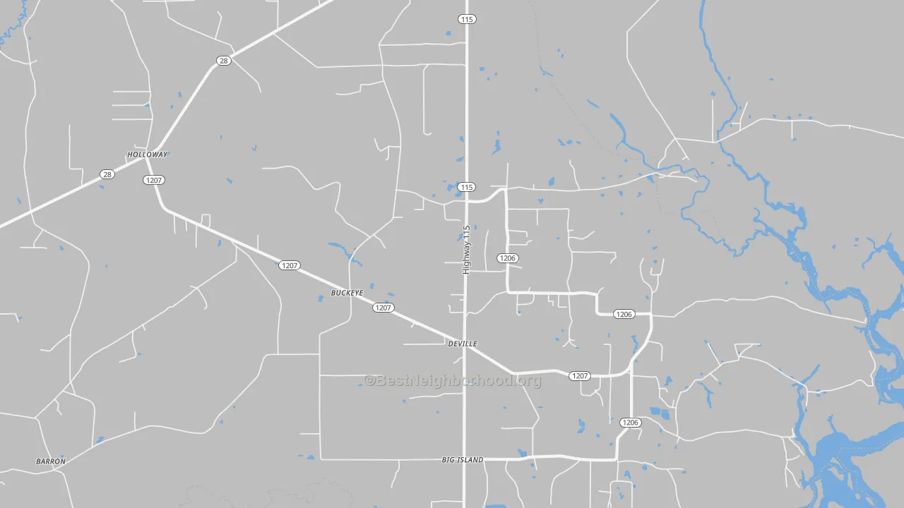 Transit Grade map of Buckeye, LA
