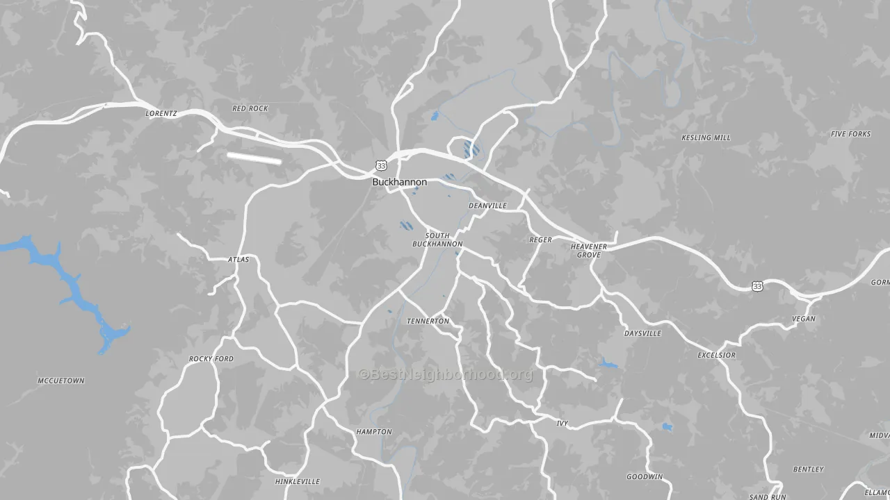 Transit Grade map of Buckhannon, WV