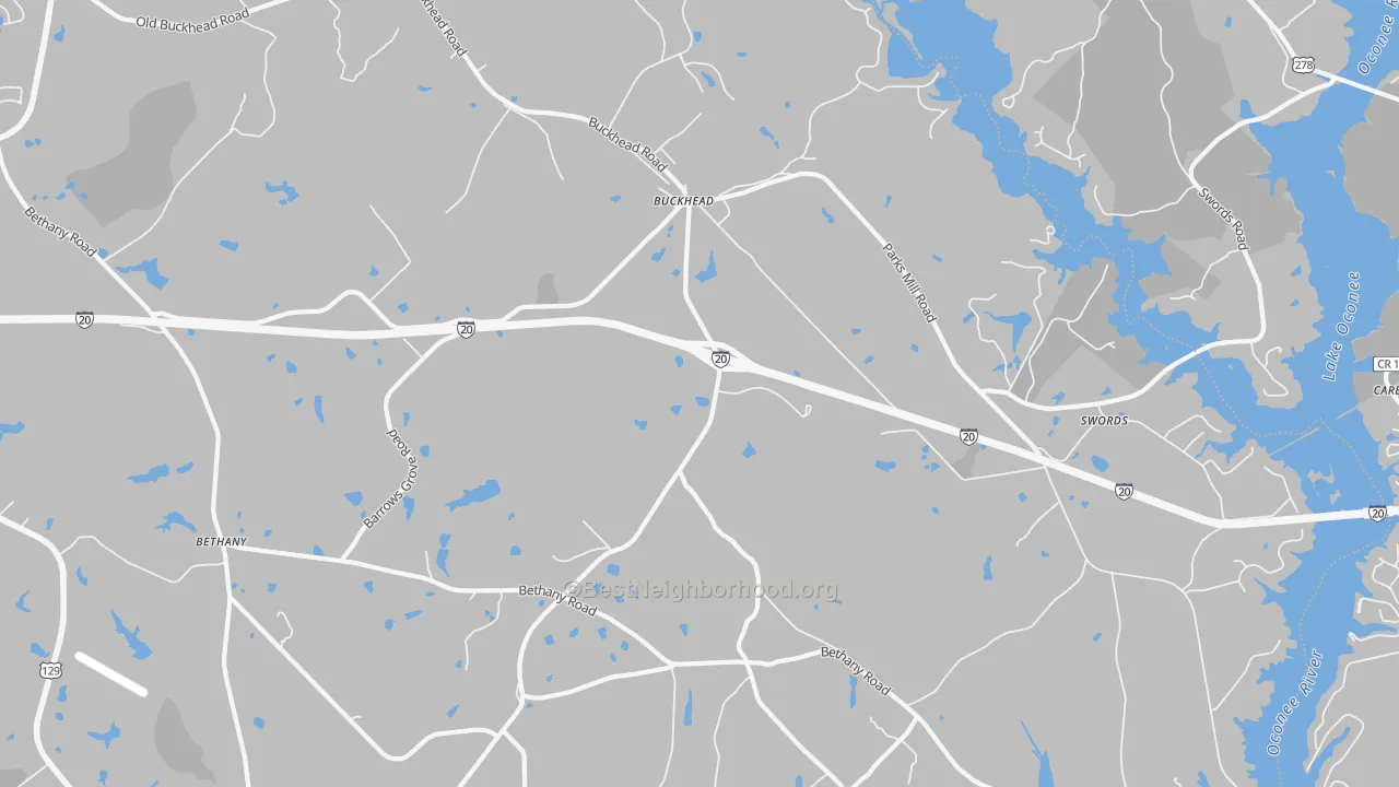 Transit Grade map of Buckhead, GA