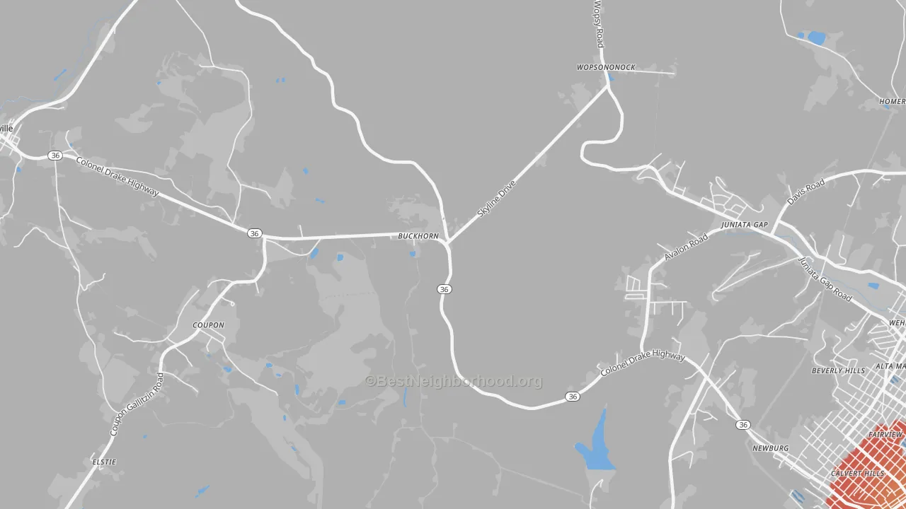 Transit Grade map of Buckhorn, PA