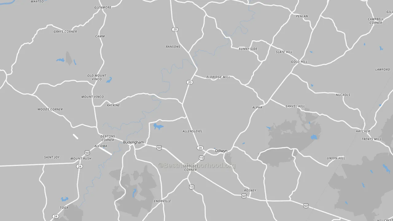 Transit Grade map of Buckingham County, VA