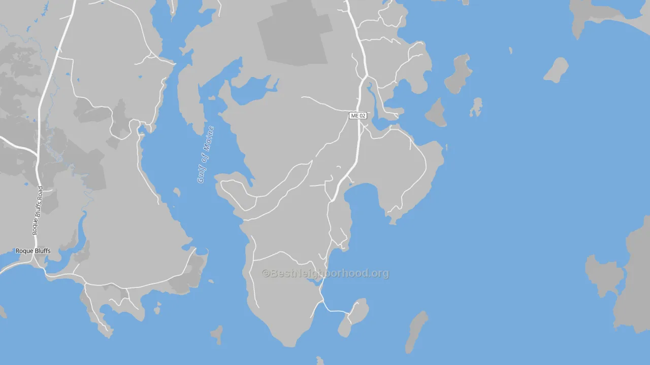 Transit Grade map of Bucks Harbor, ME