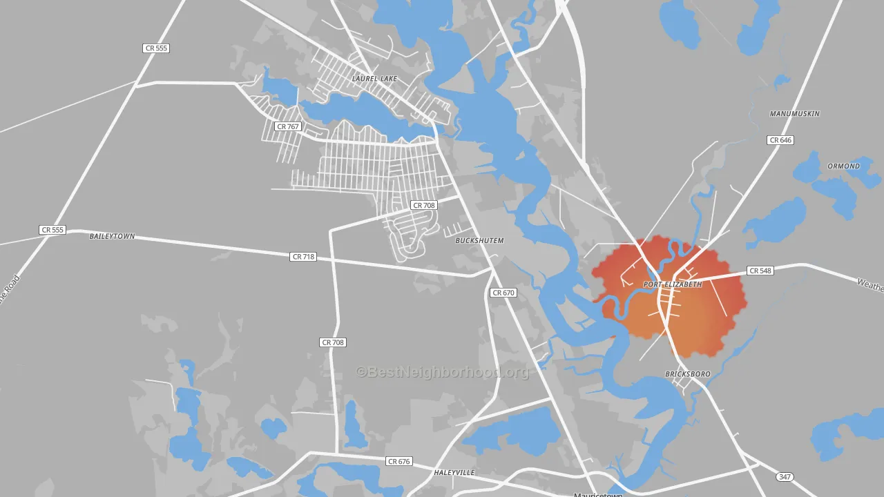 Transit Grade map of Buckshutem, NJ