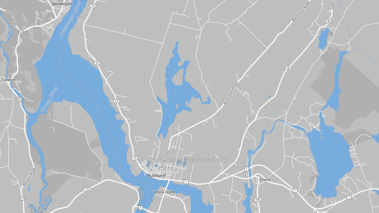 Transit Grade map of Bucksport, ME