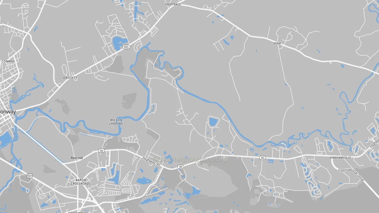 Transit Grade map of Bucksville, SC