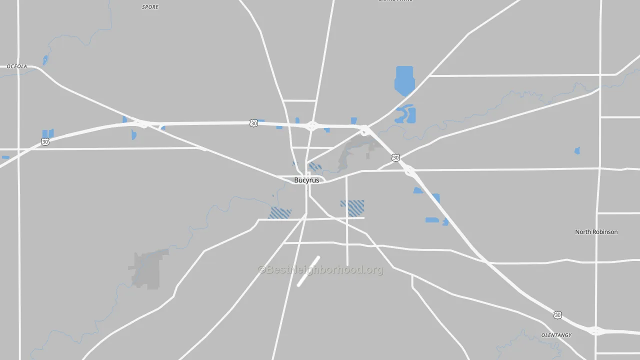 Transit Grade map of Bucyrus, OH