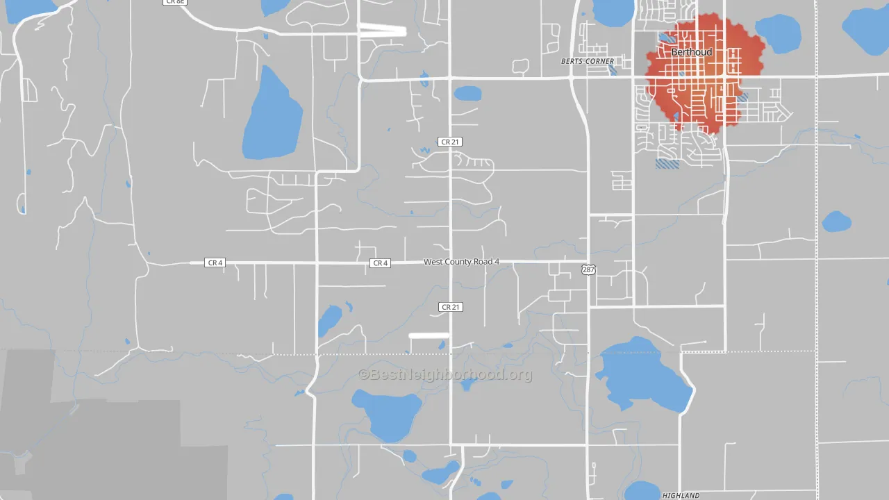 Transit Grade map of Buda, CO