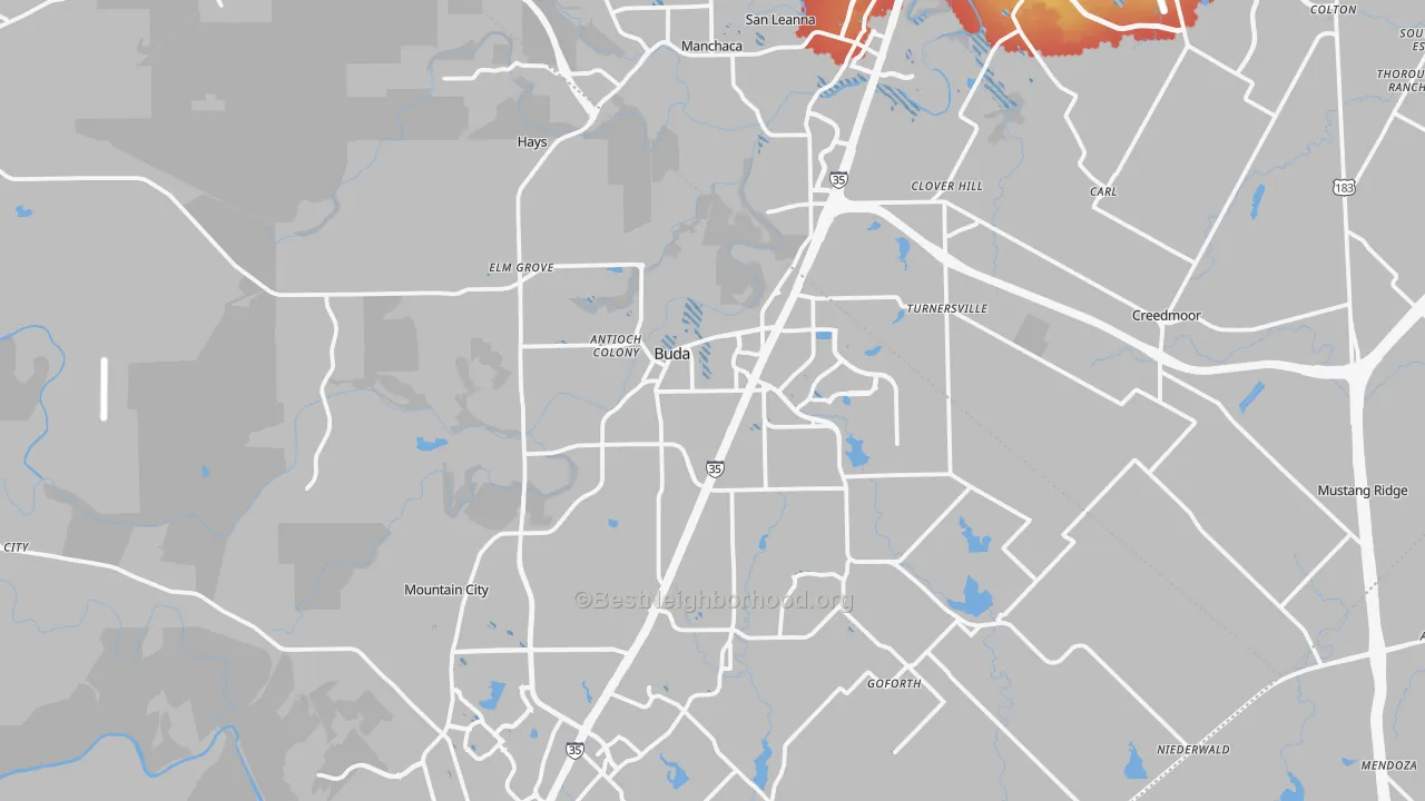 Transit Grade map of Buda, TX