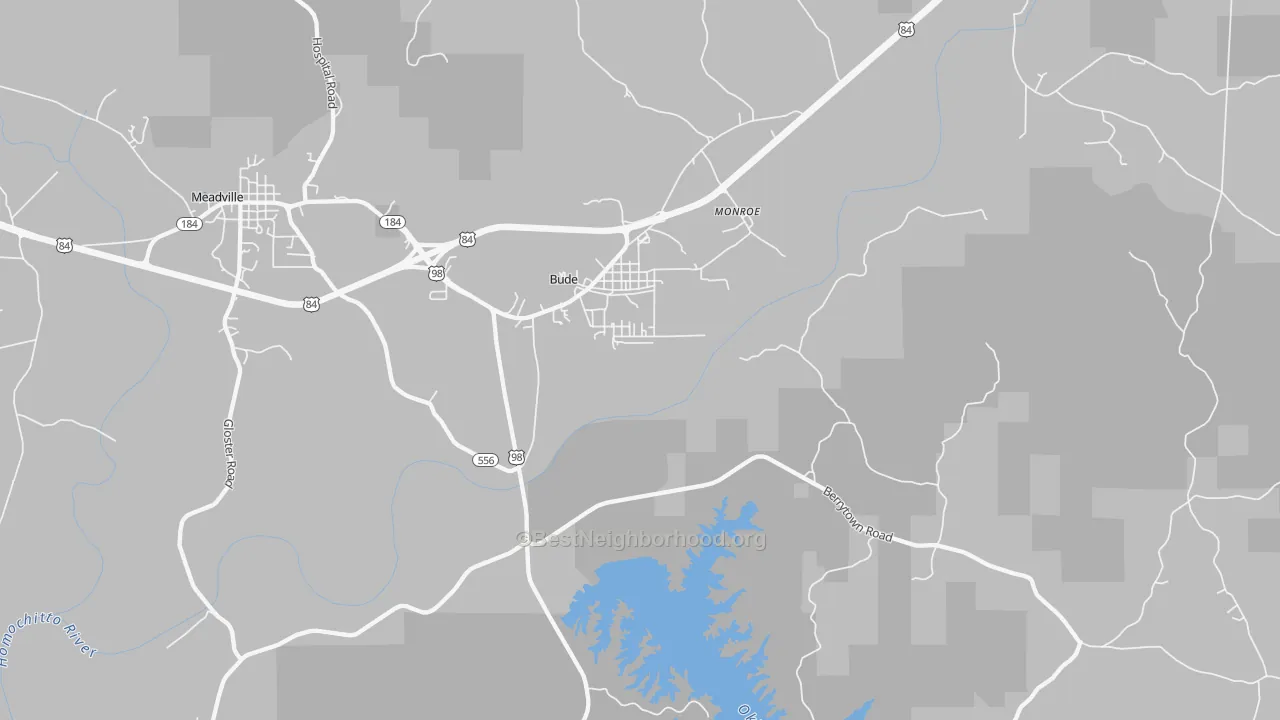 Transit Grade map of Bude, MS