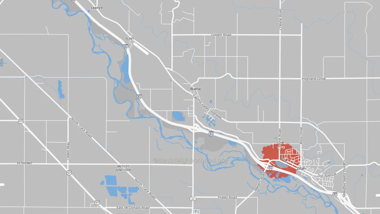 Transit Grade map of Buena, WA