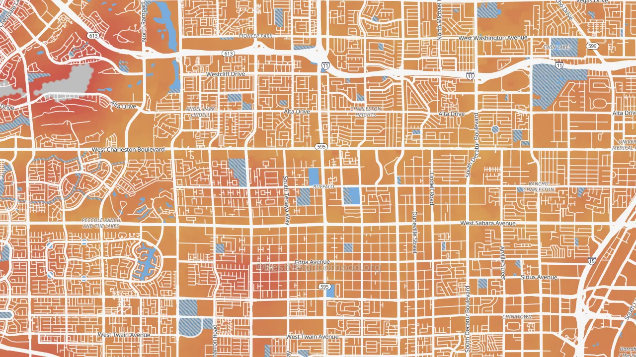 Transit Grade map of Buffalo, Las Vegas, NV