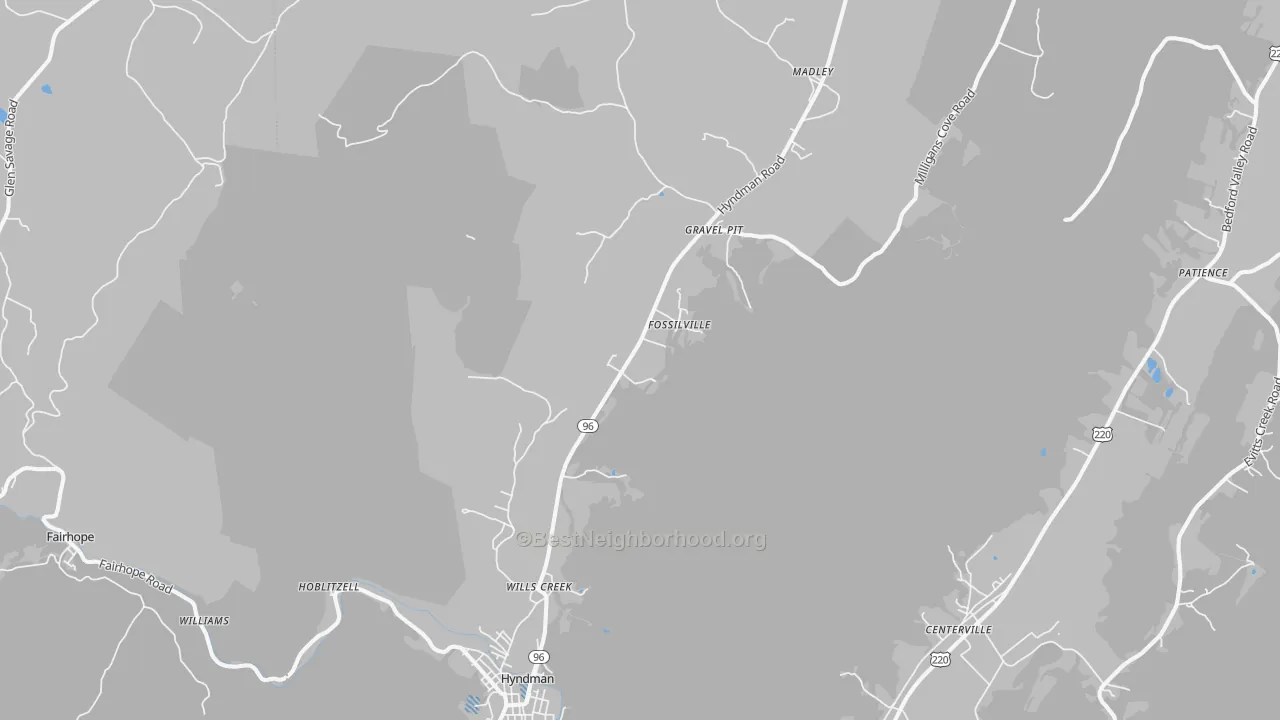 Transit Grade map of Buffalo Mills, PA