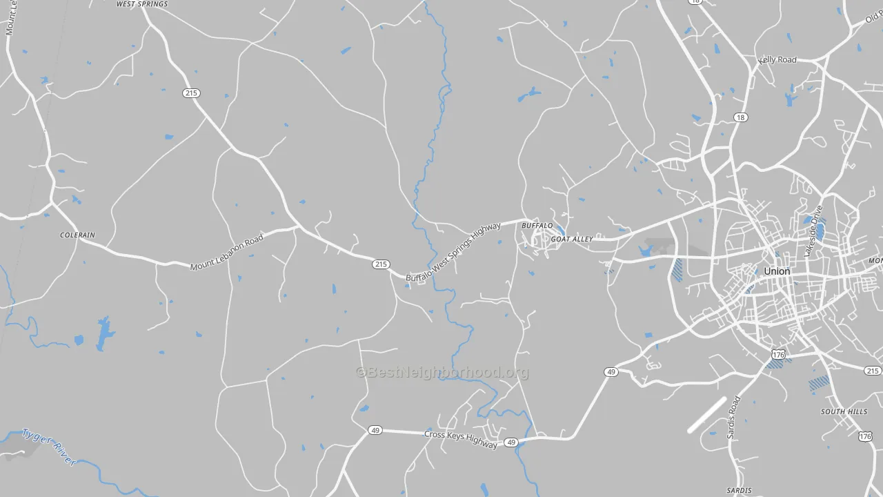 Transit Grade map of Buffalo, SC