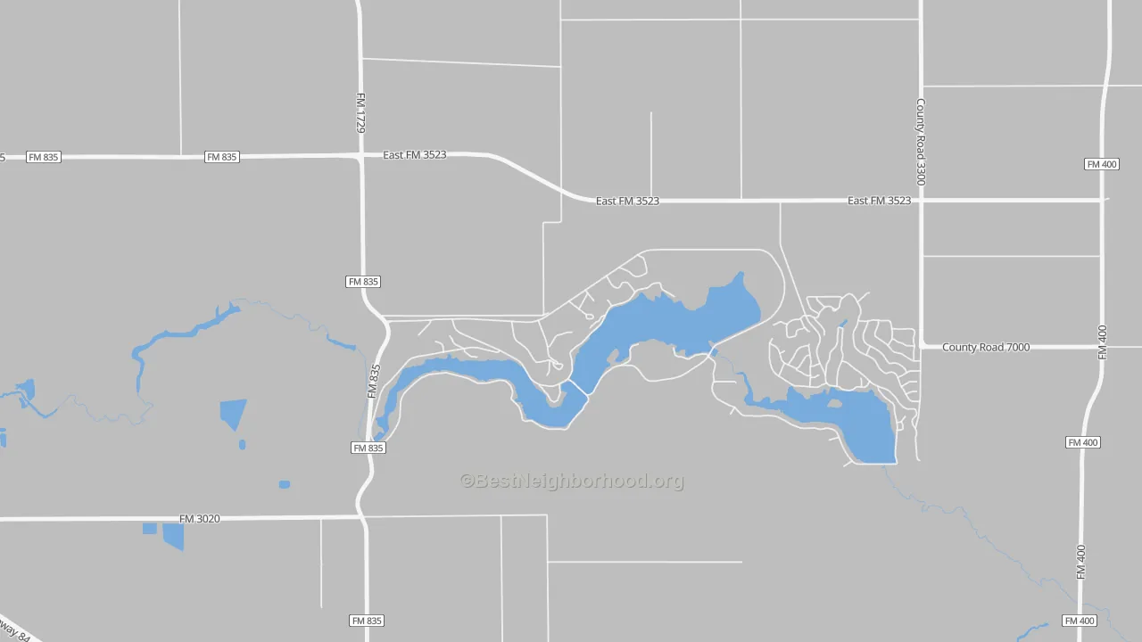 Transit Grade map of Buffalo Springs, TX