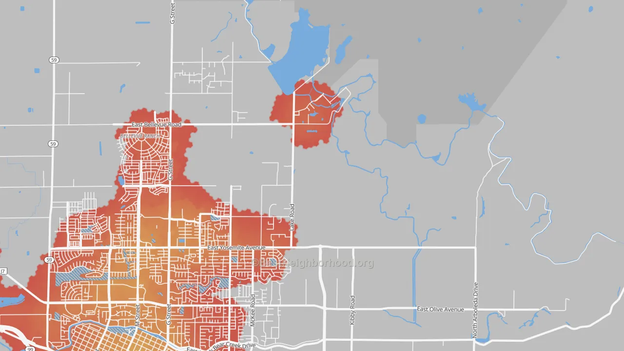 Transit Grade map of Buhach, CA