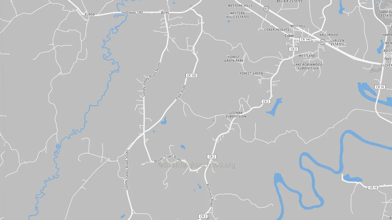 Transit Grade map of Buhl, AL