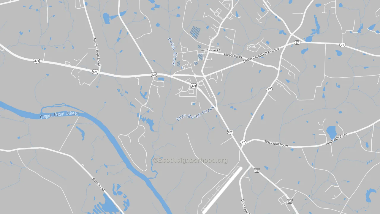 Transit Grade map of Buies Creek, NC