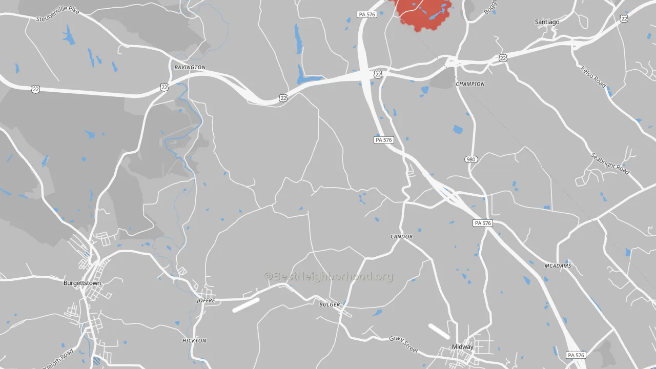 Transit Grade map of Bulger, PA