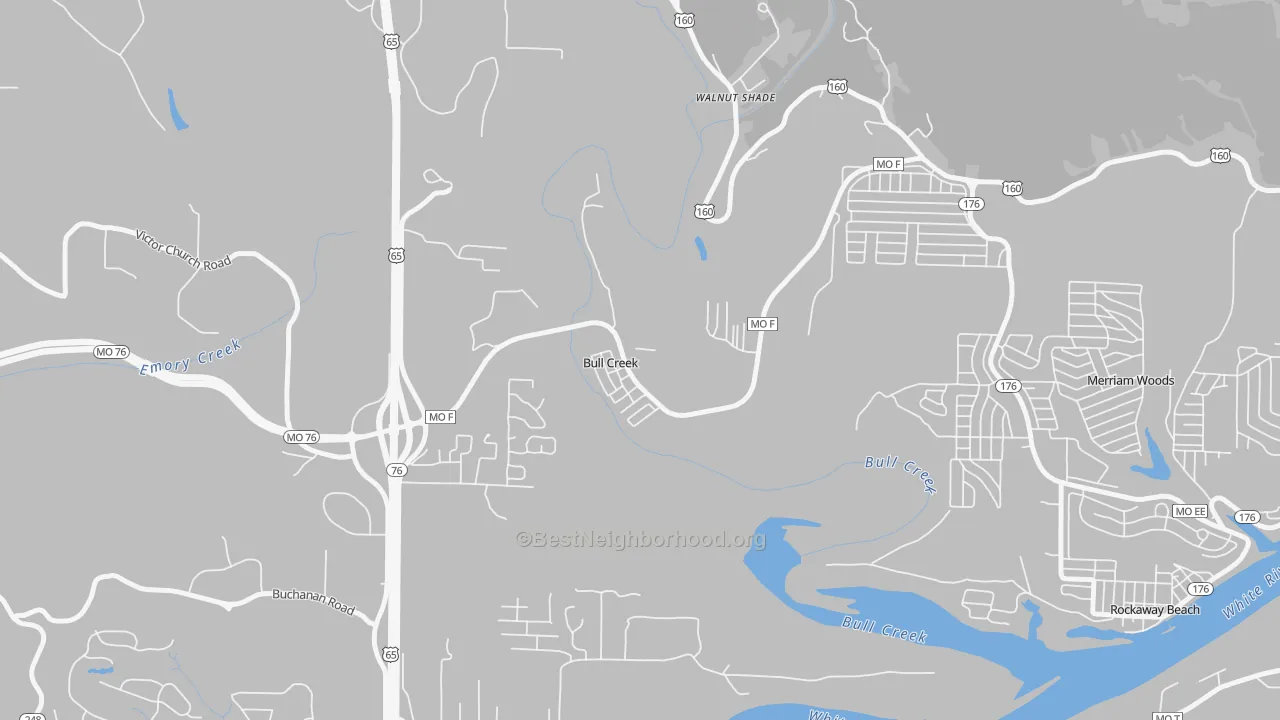 Transit Grade map of Bull Creek, MO