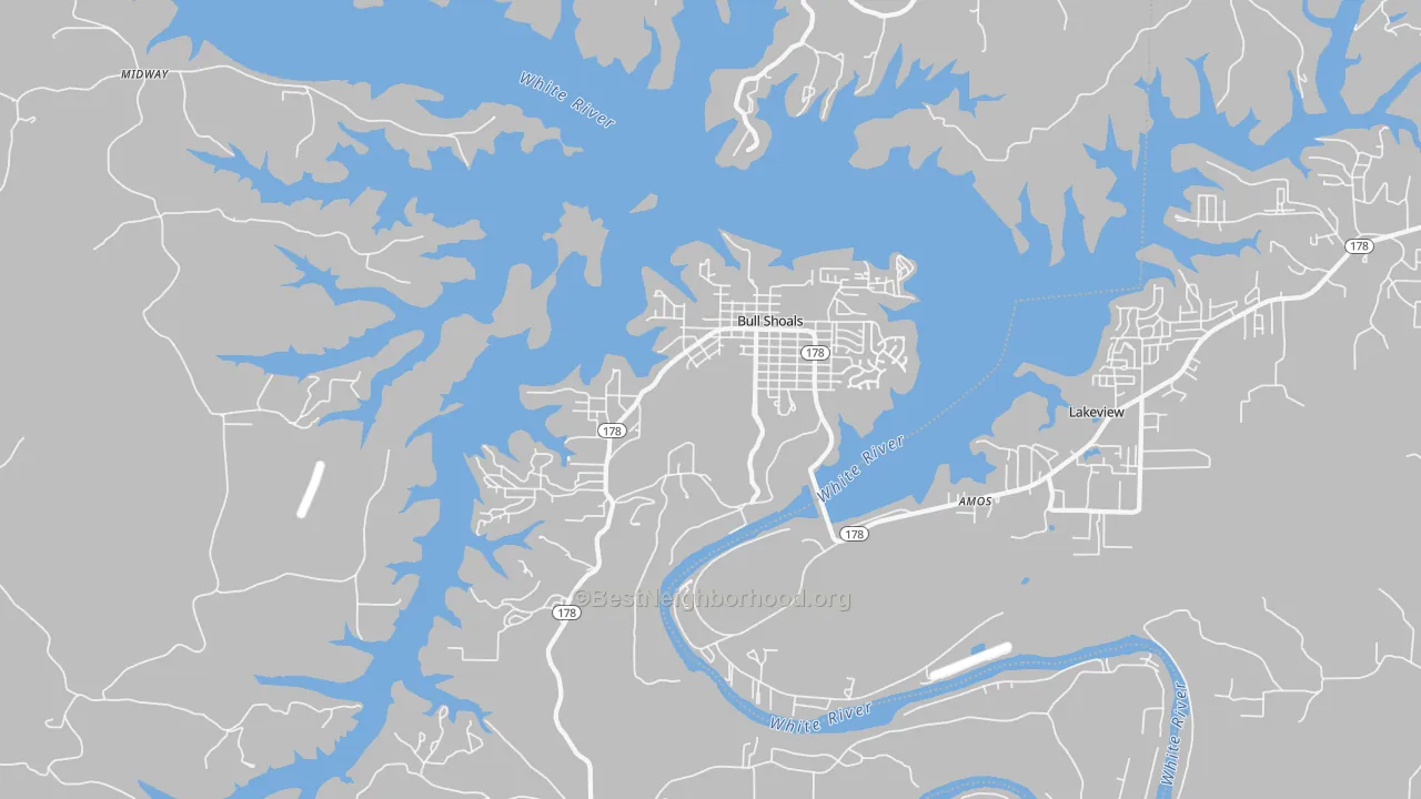 Transit Grade map of Bull Shoals, AR
