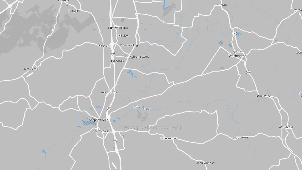 Transit Grade map of Bullitt County, KY